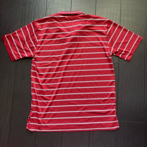NWT The class club red & white stripe moisture wicking polo size 10/12 - Picture 3 of 3